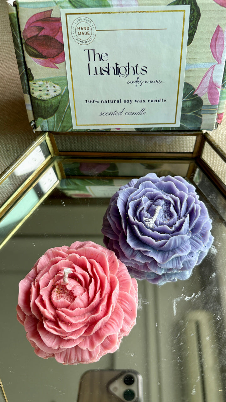 The Lushlights Peony candle set of 2 (Pink & Lilac) - Suspire