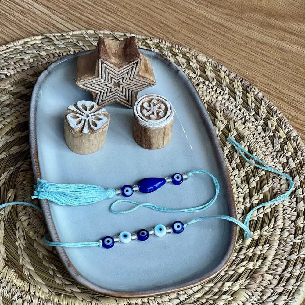Eco-friendly Plantable Rakhi and Lumba Set | Evil Eye Rakhi & Lumba Set