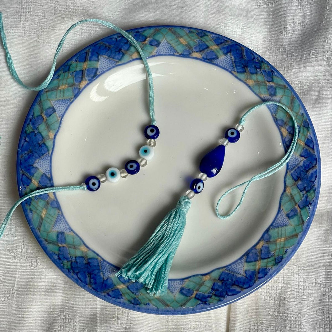 Eco-friendly Plantable Rakhi and Lumba Set | Evil Eye Rakhi & Lumba Set
