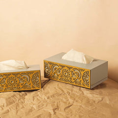 BambaiSe Cutwork Tissue Box (Grey Gold)