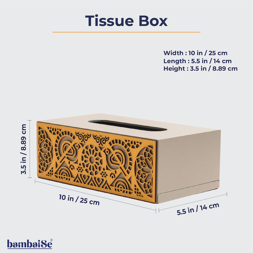BambaiSe Cutwork Tissue Box (Grey Gold)