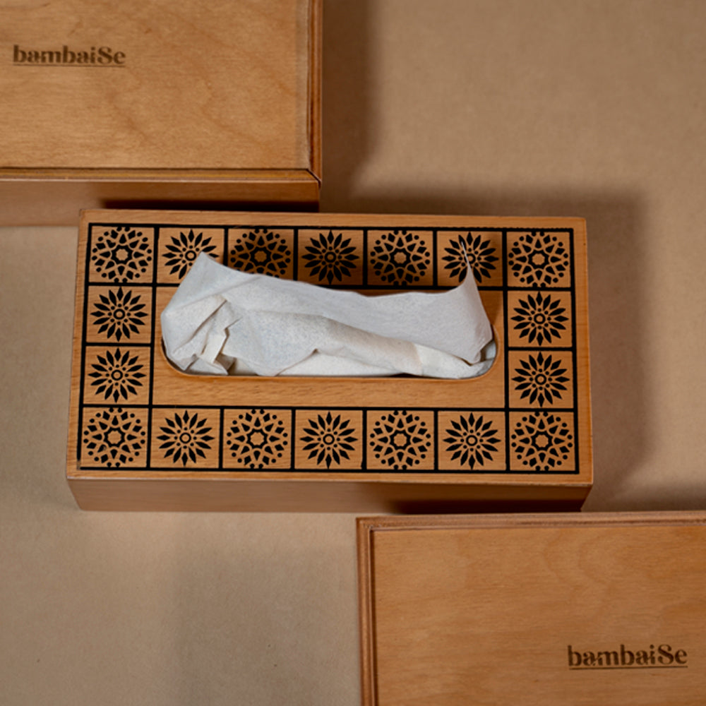 BambaiSe Wood Light Tissue Box