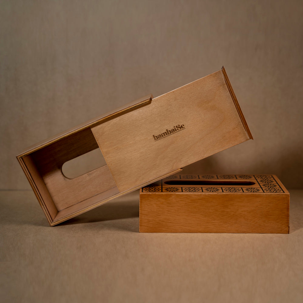 BambaiSe Wood Light Tissue Box