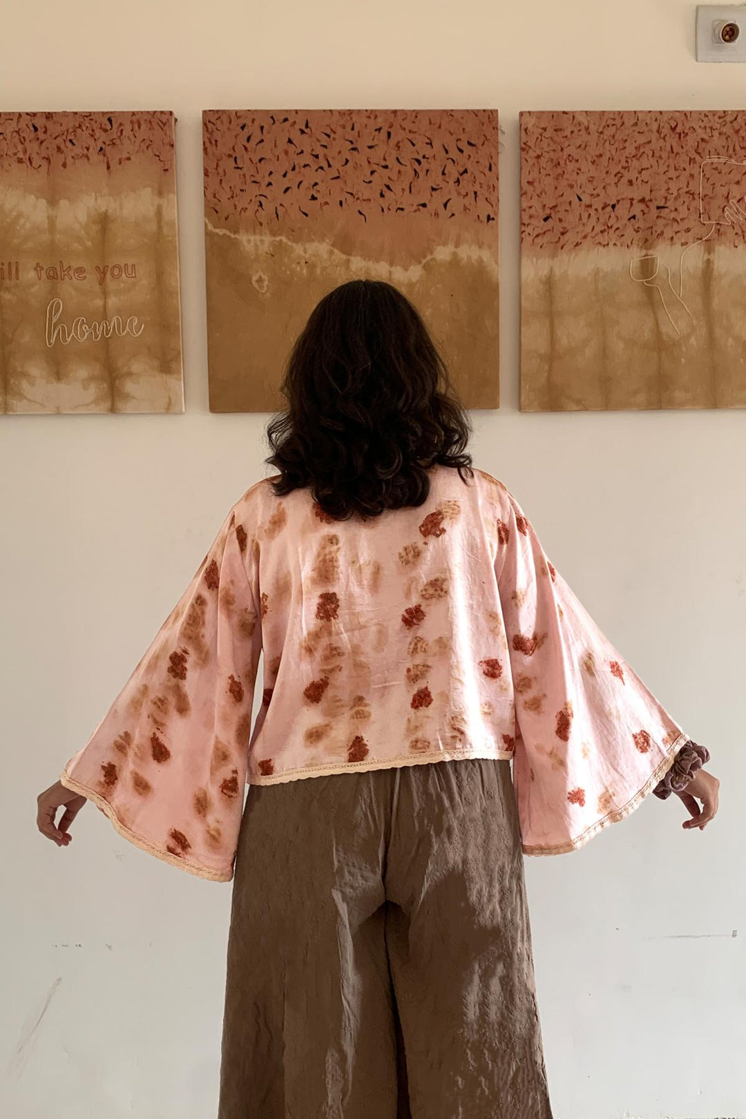 Bageeya "Blush" Handwoven Mashru | Crafted with Lac, Rose