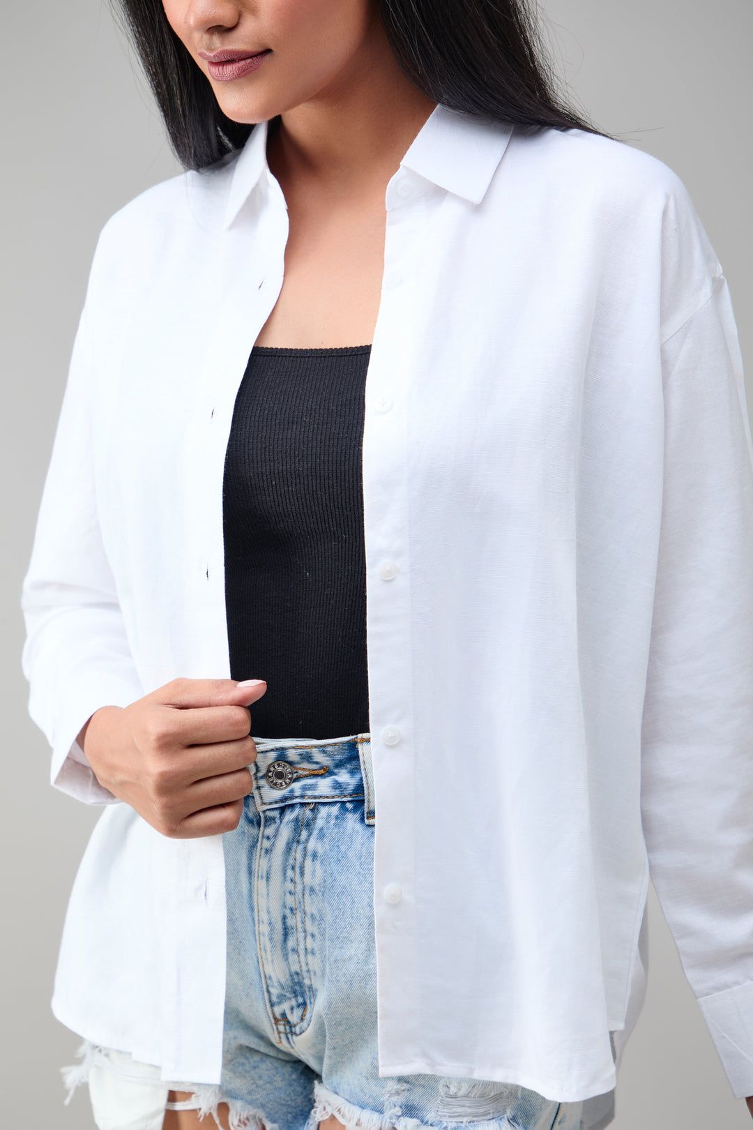 The Label GAIA Hemp and Bamboo Over-sized White Shirt