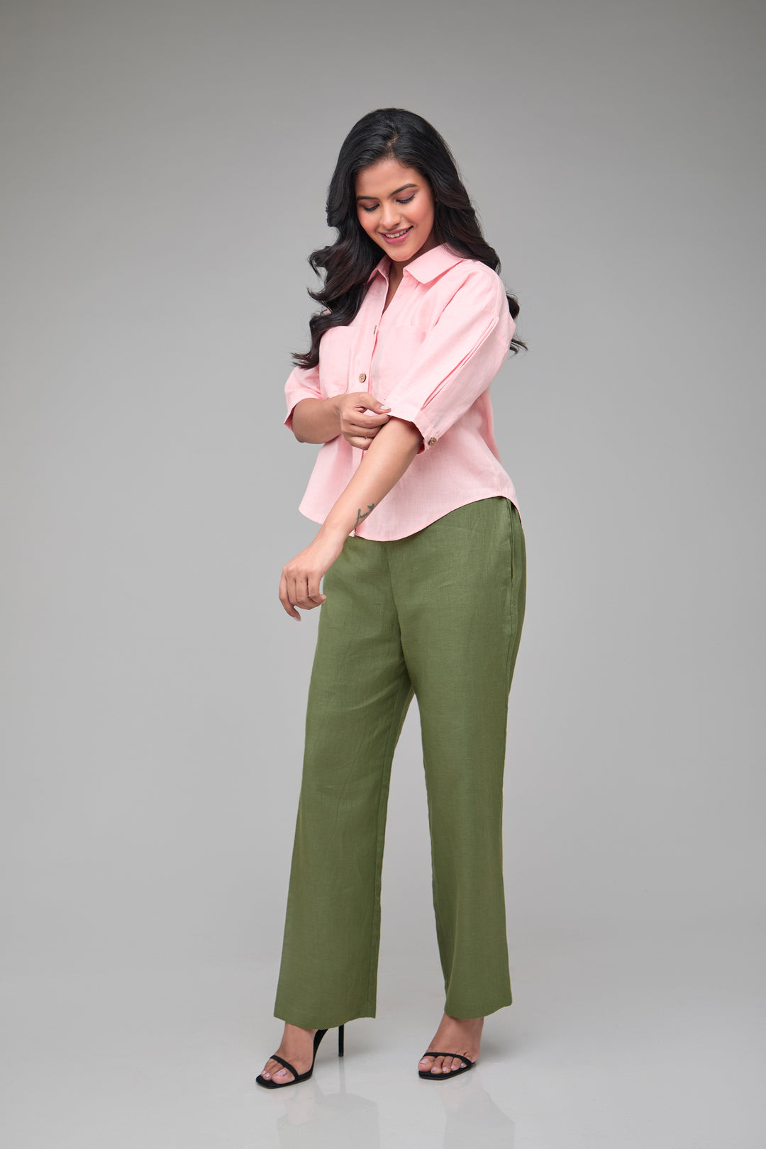 The Label GAIA Hemp Peach Off Shoulder Shirt