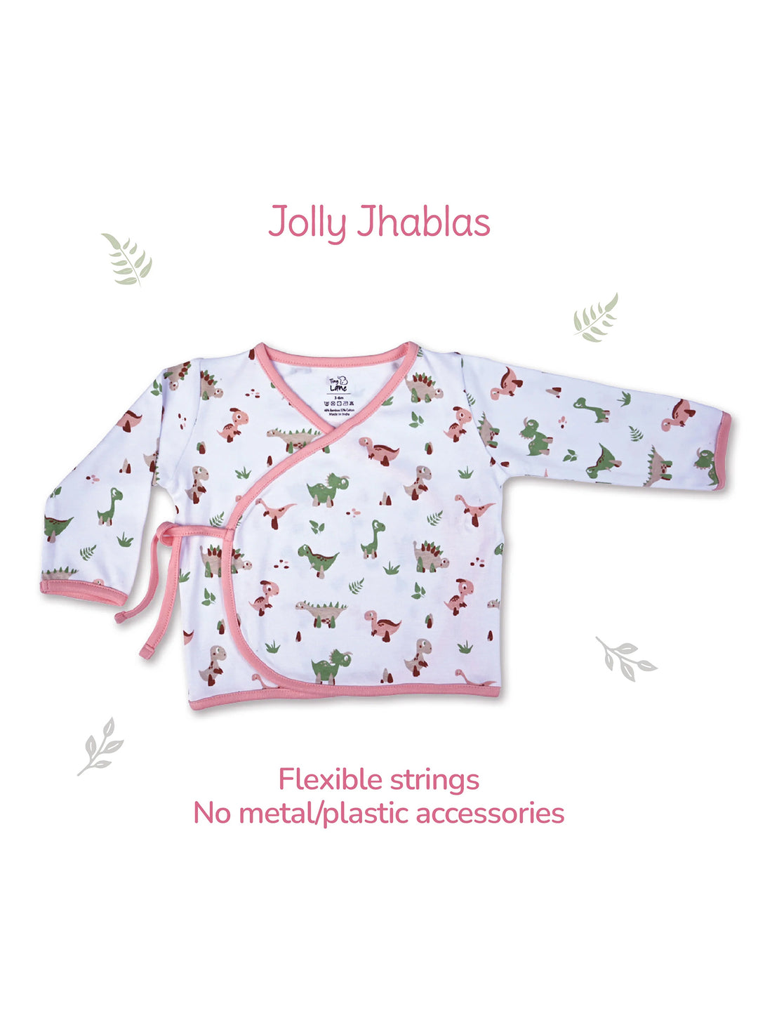 Tiny Lane Giggle Baby Clothing Set - Dino Jhabla, Legging, & Honey Bunny Bib