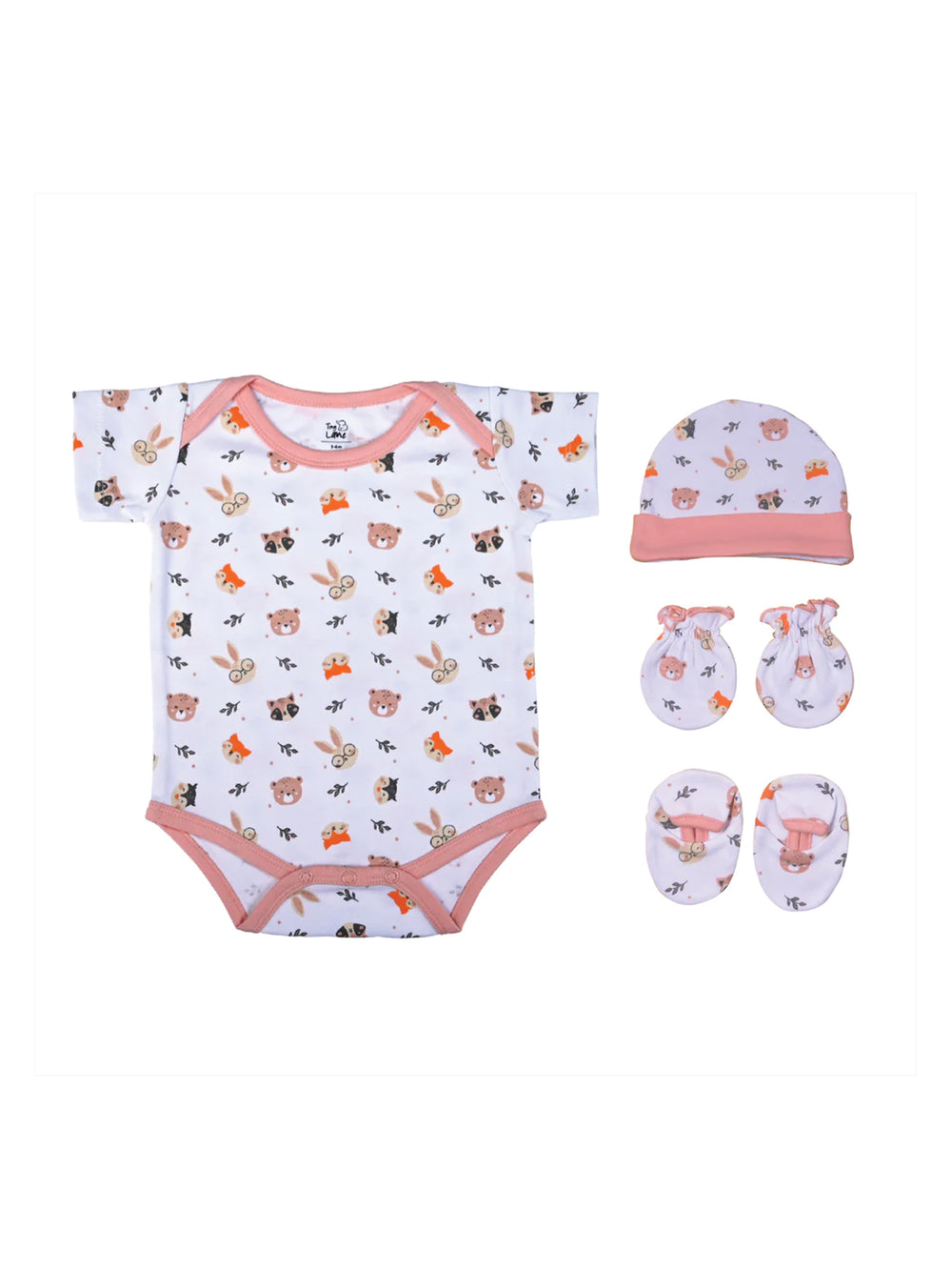 Tiny Lane Adorable Baby Onesie+Cap Booties Mitten - Honey Bunny Onesie & Honey Bunny Cap | Booties | Mittens