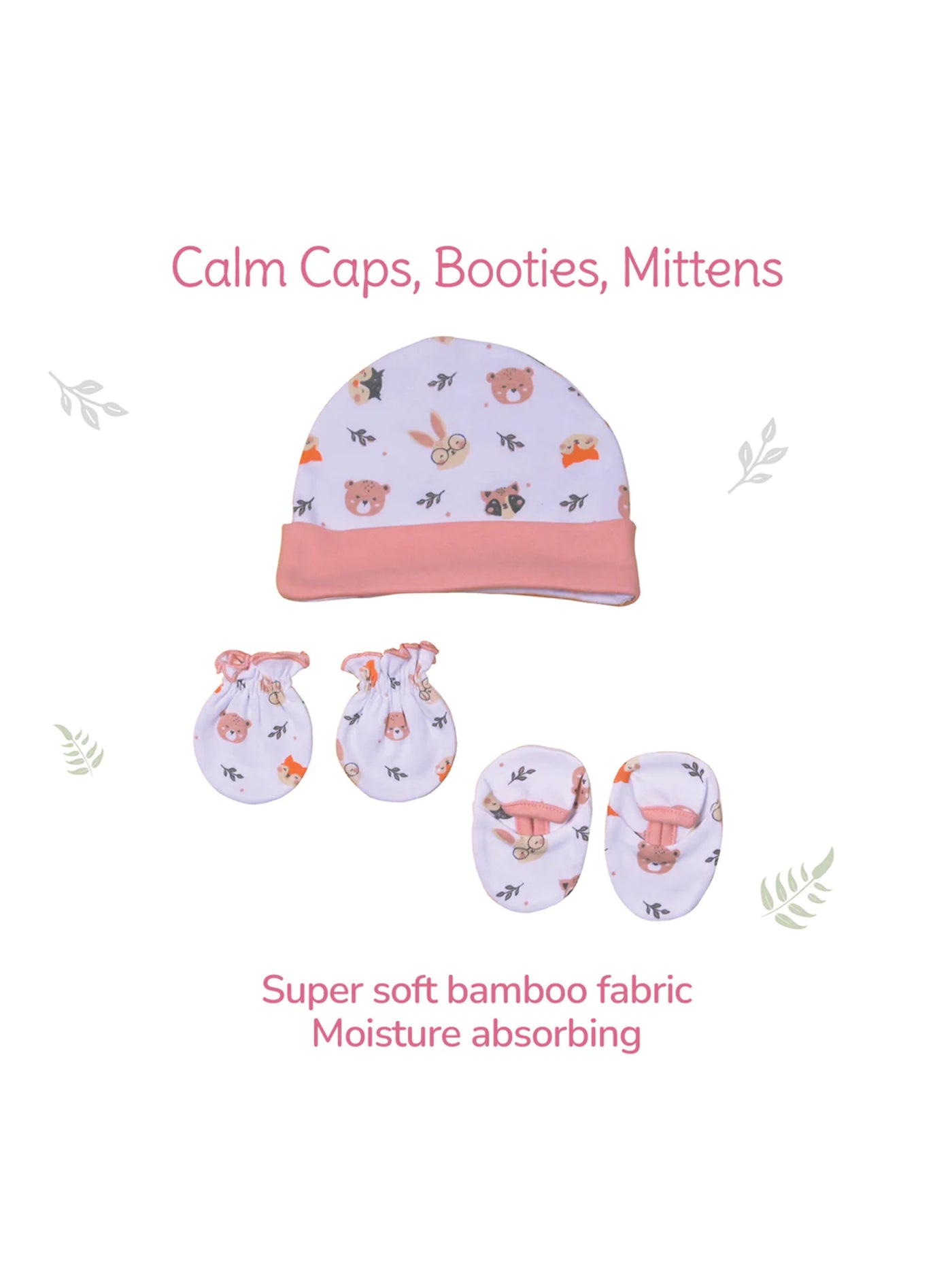 Tiny Lane Adorable Baby Onesie+Cap Booties Miten - Honey Bunny Onesie & Honey Bunny Cap | Booties | Mittens