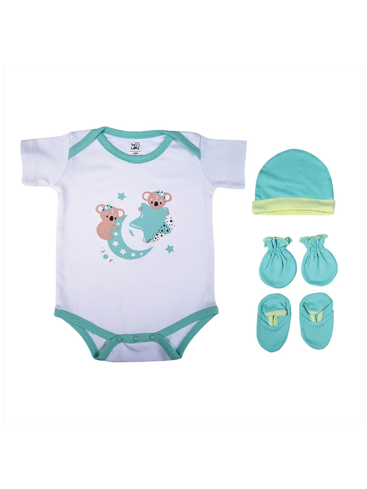 Tiny Lane Adorable Baby Onesies & Cap Booties Miten - Krescent Koala Onesie + Cap | Booties | Mittens