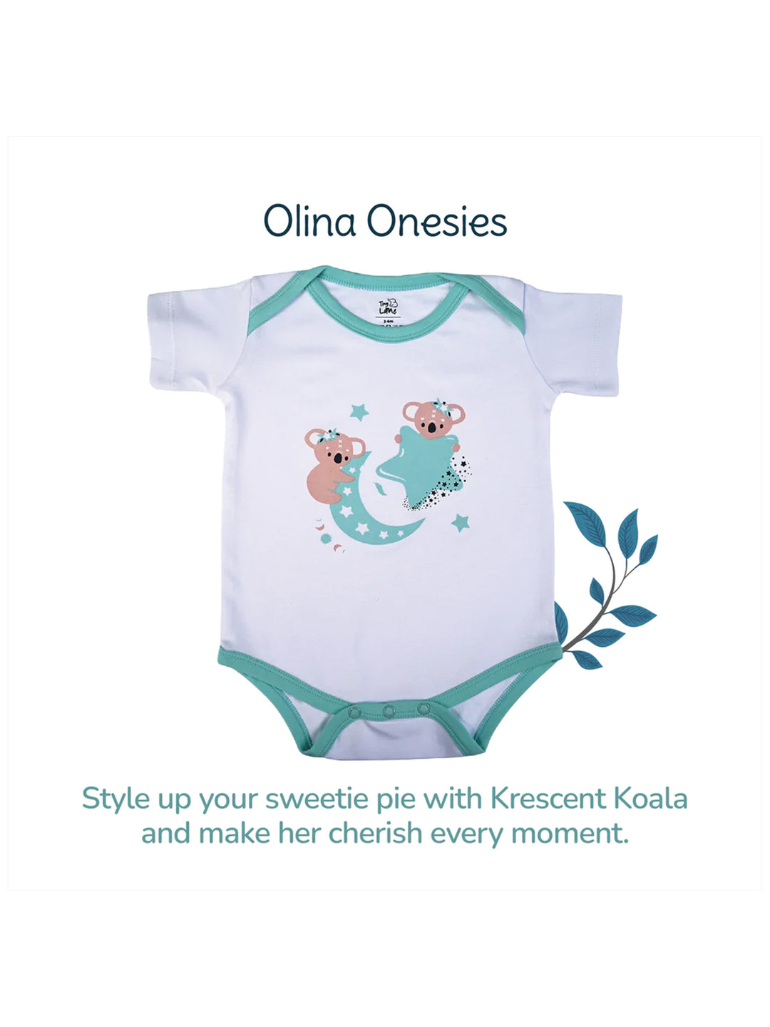 Tiny Lane Adorable Baby Onesies & Cap Booties Miten - Krescent Koala Onesie + Cap | Booties | Mittens