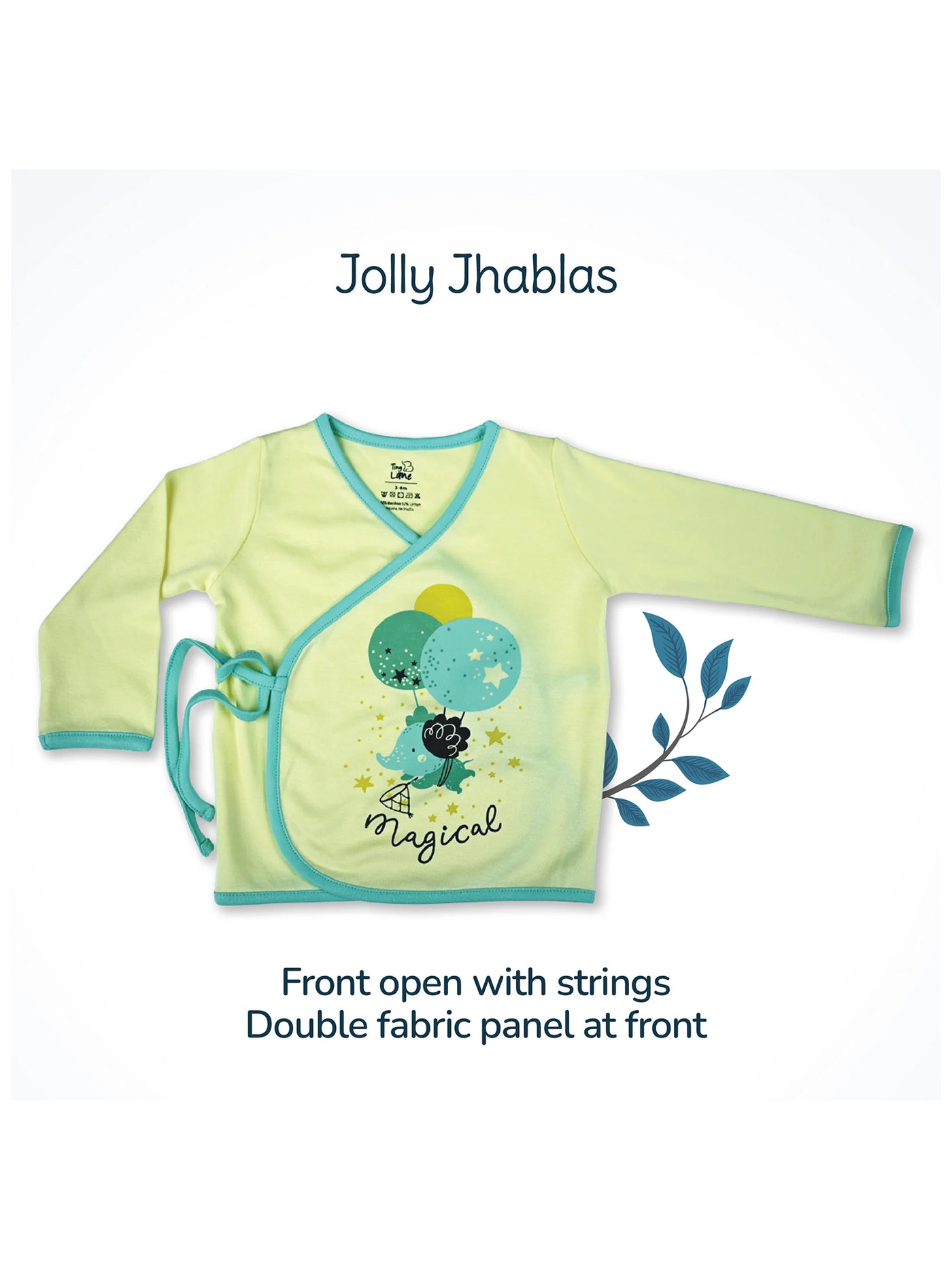 Tiny Lane Sunny Baby Clothing Set - Magical Flite Jhabla, Legging, & Krescent Koala Bib