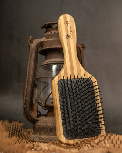Organic B bamboo hair brush nylon - black