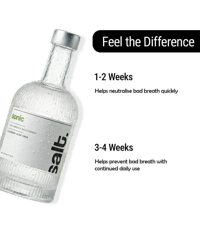 Salt Oral Care Tonic Fresh Breath Mouthwash - Cucumber & Aloe Vera