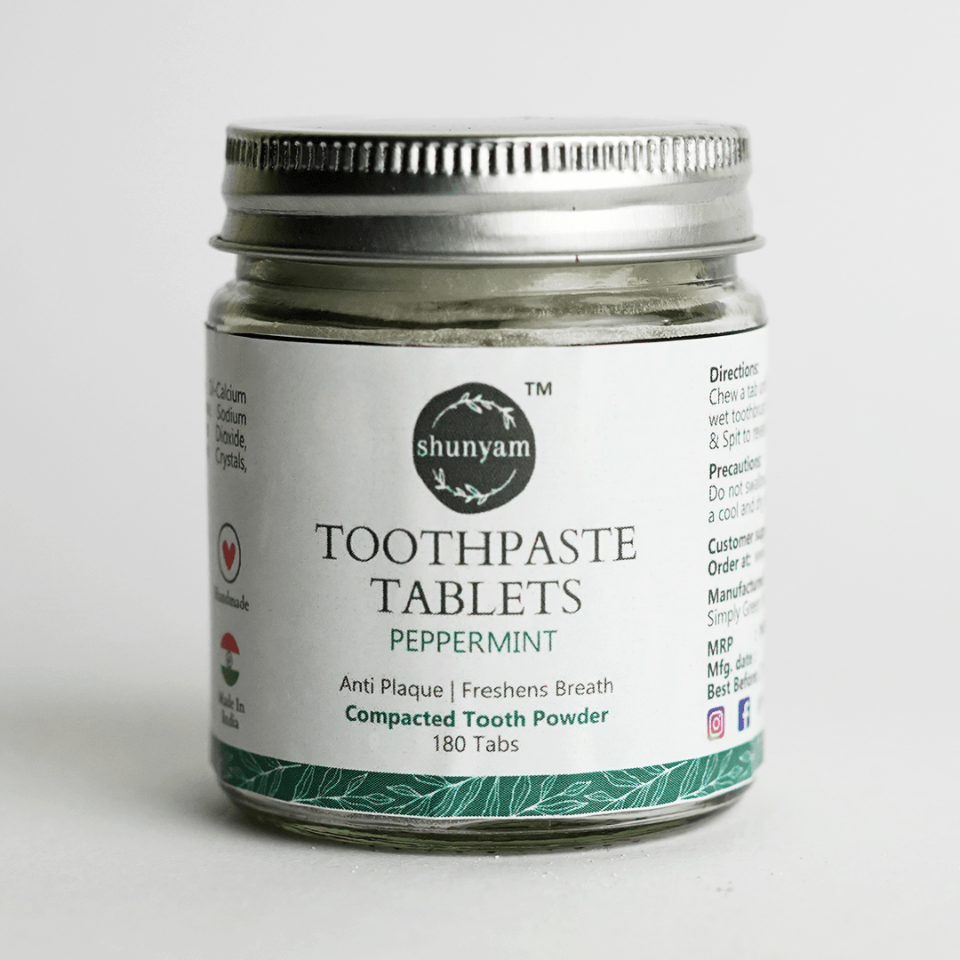 Toothpaste Tablets - Peppermint (180 Tablets) - for All - Day Fresh Breath - Suspire