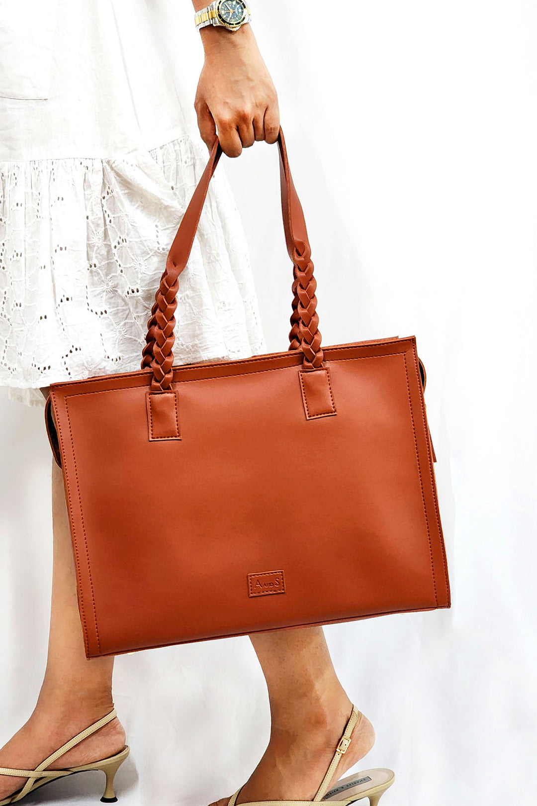 A and S Accessories Tote with hand braided handles