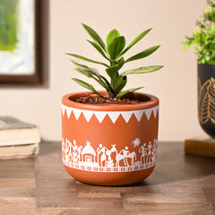 Mandala small Room/Table Planter | Handcrafted Terracotta Planter