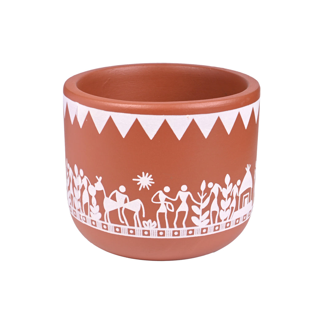 Mandala small Room/Table Planter | Handcrafted Terracotta Planter