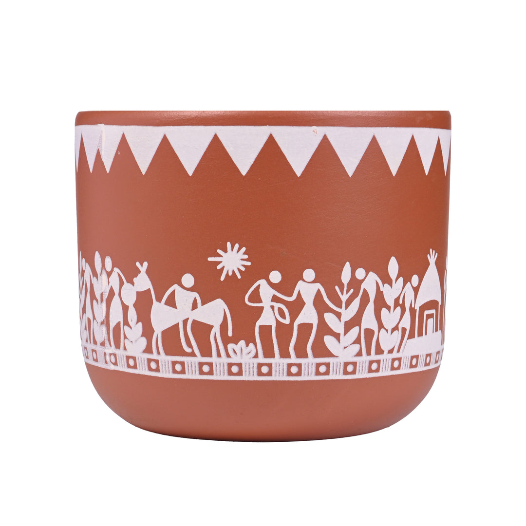 Mandala small Room/Table Planter | Handcrafted Terracotta Planter