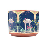 Peacock Printed small Room/Table Planter | Handcrafted Terracotta Planter