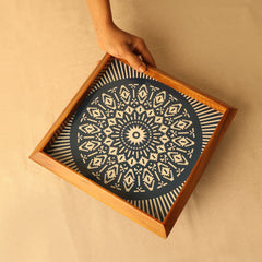 BambaiSe Square Tray Teak Blue