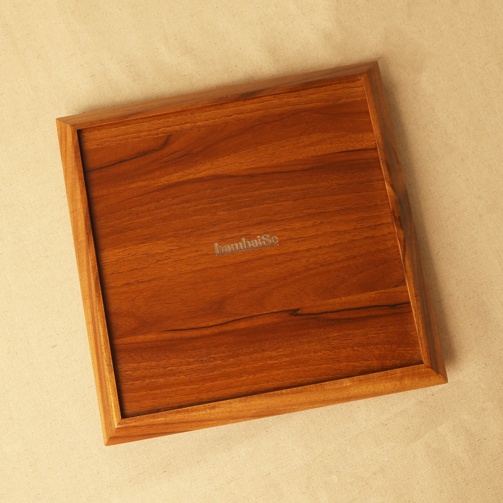 BambaiSe Square Tray Teak Blue