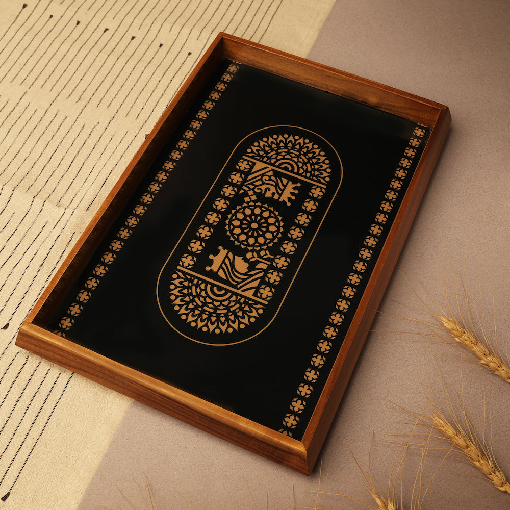 BambaiSe Gold King Queen Rectangle Tray