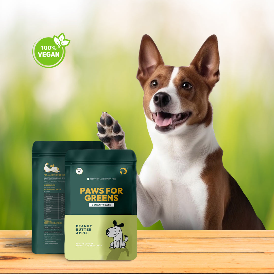 Paws For Greens Vegan Treats- Peanut Butter and Apple Flavor - 100 gm