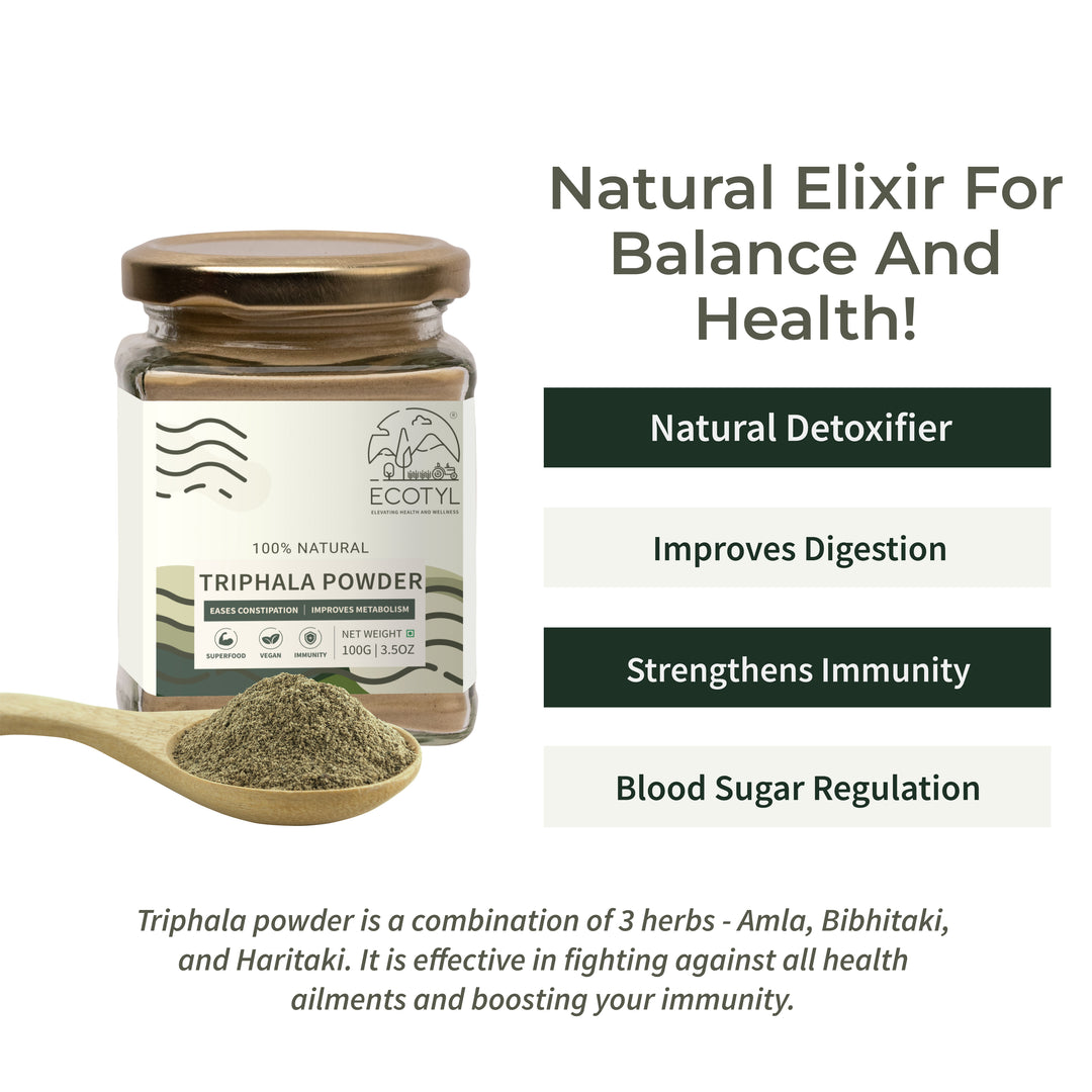 Ecotyl Triphala Powder for Digestive Health & Immune System - 100g