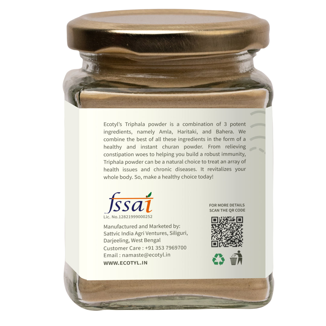 Ecotyl Triphala Powder for Digestive Health & Immune System - 100g