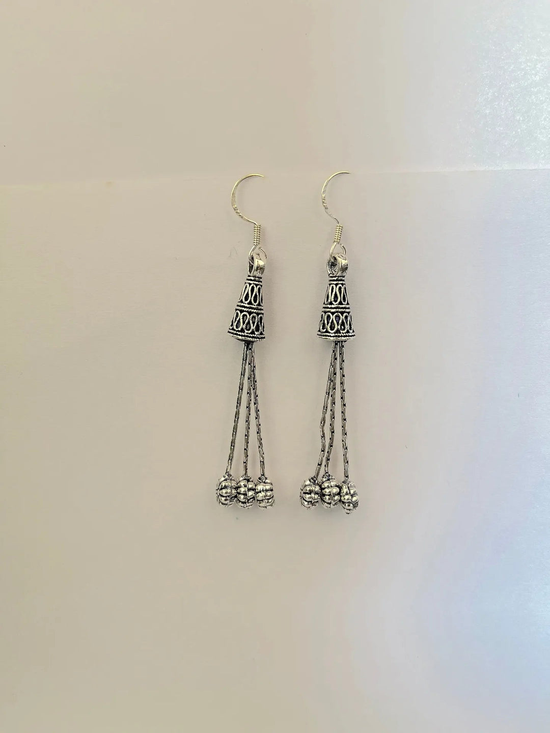 Triple Layer Sterling Silver Oxidised Jhumka - Suspire