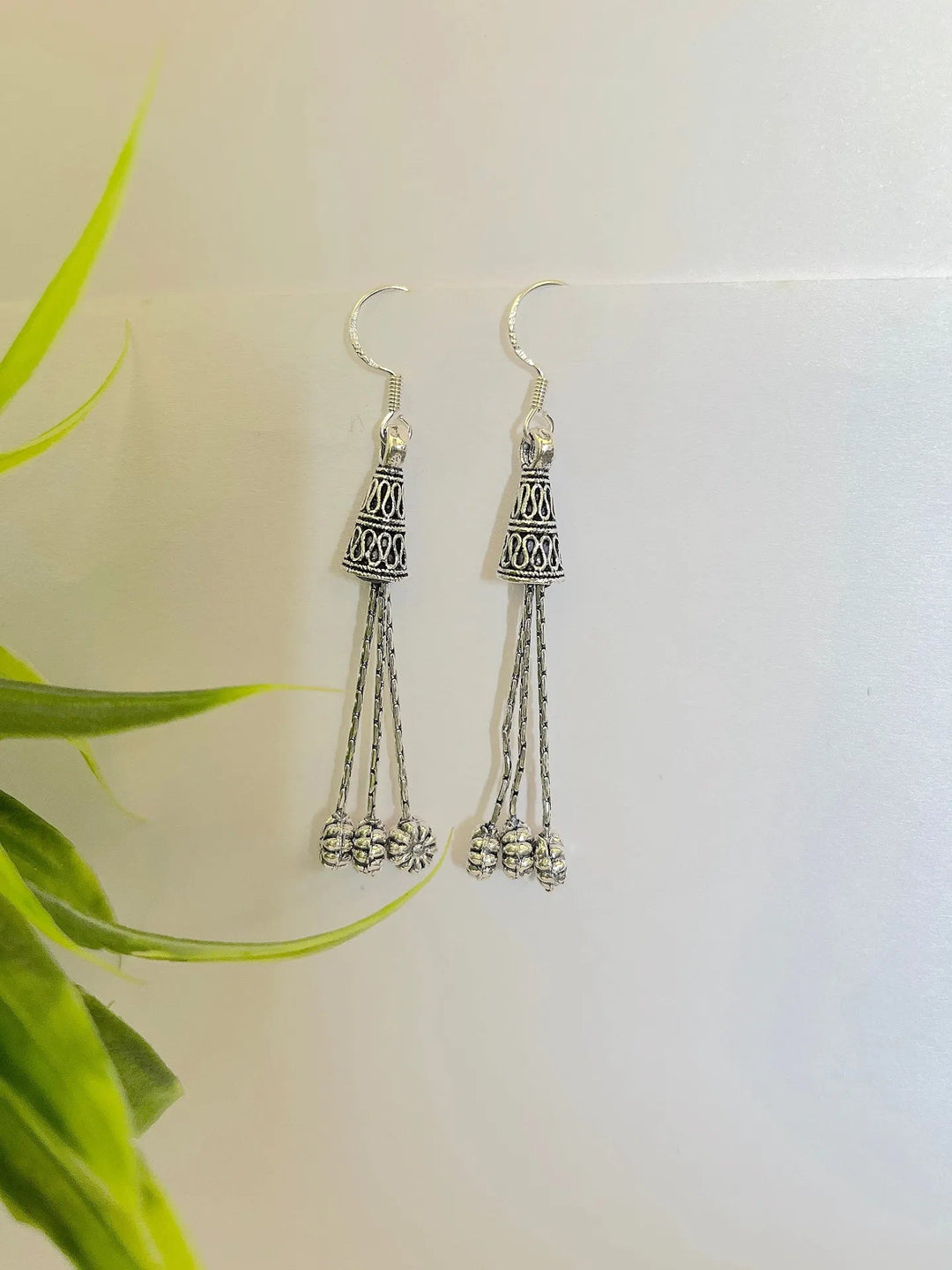 Triple Layer Sterling Silver Oxidised Jhumka - Suspire