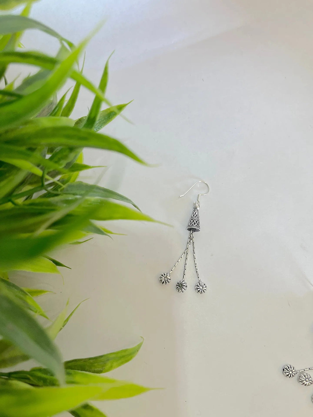 Triple Layer Sterling Silver Oxidised Jhumka - Suspire