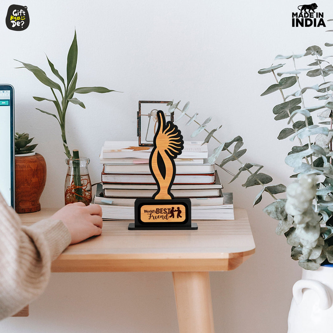 Gift Kya De Memento Awards and Trophy for All, Easy Print & Sticker Paste Your Matter, Eco Friendly Gifts