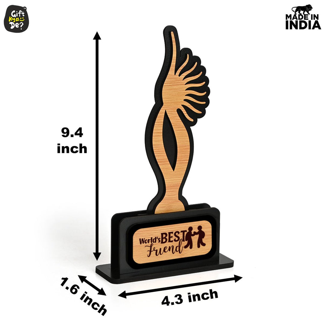 Gift Kya De Memento Awards and Trophy for All, Easy Print & Sticker Paste Your Matter, Eco Friendly Gifts