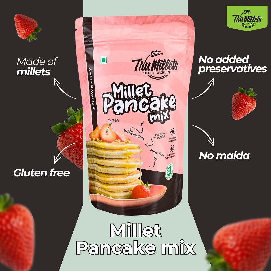 Trumillets MILLET CLASSIC,CARROT,STRAWBERRY,BANANA PANCAKE,EACH 150 gm (Pack of 8)