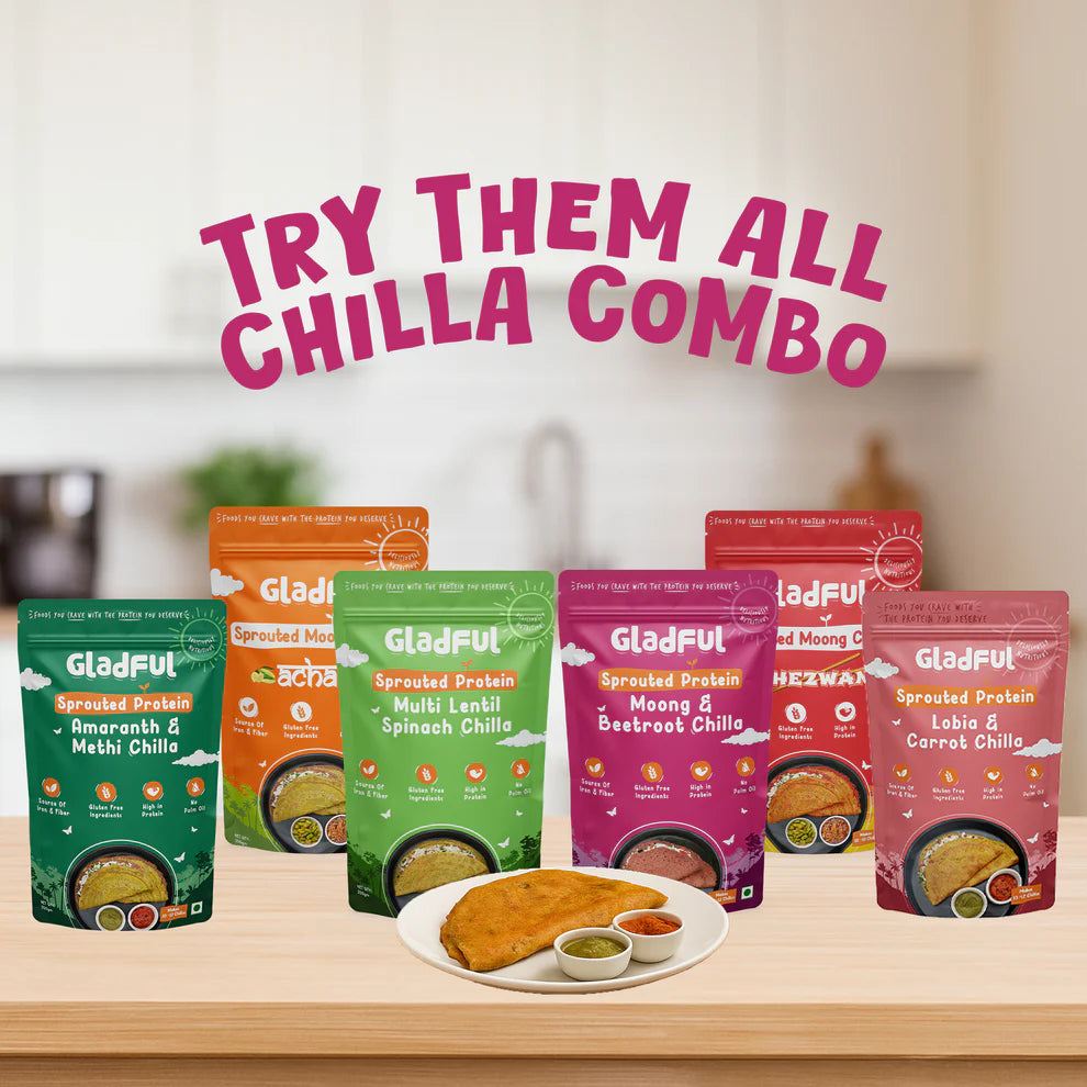 Gladful Try Them All Chilla Combo - 6 Packs | 1200gms