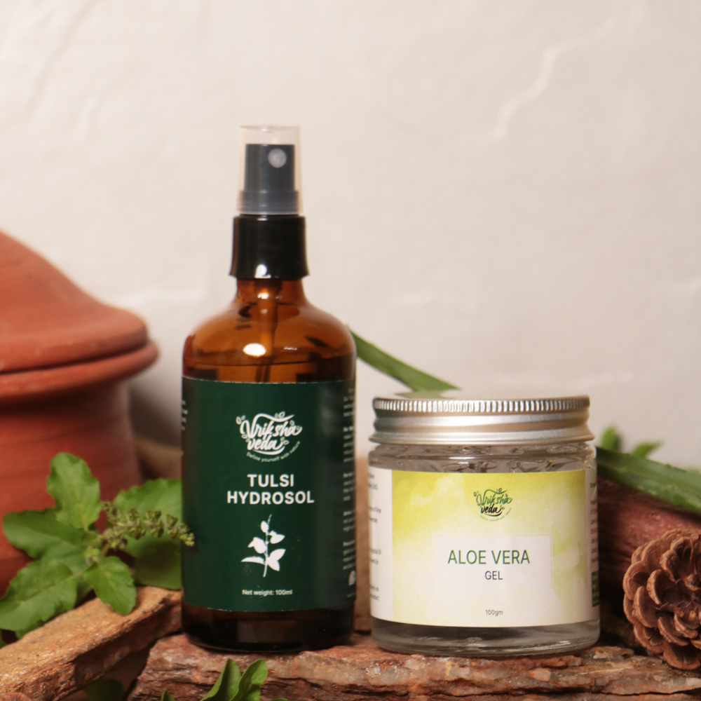 Vriksha Veda Tulsi & Aloe Vera |Acne Healing Combo| 100ml Each