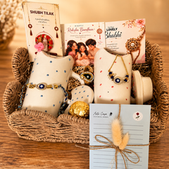 Perfect Jodi Rakhi Gift Hamper | Premium Bhai Bhabhi Rakhi Gift Set with Ceramic Tumbler