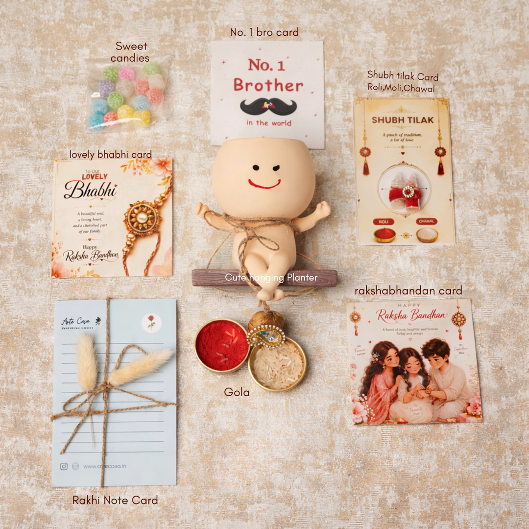 Artecasa Planter Paglu Bhabhi Rakhi Hamper | Premium Raksha Bandhan Gift Box