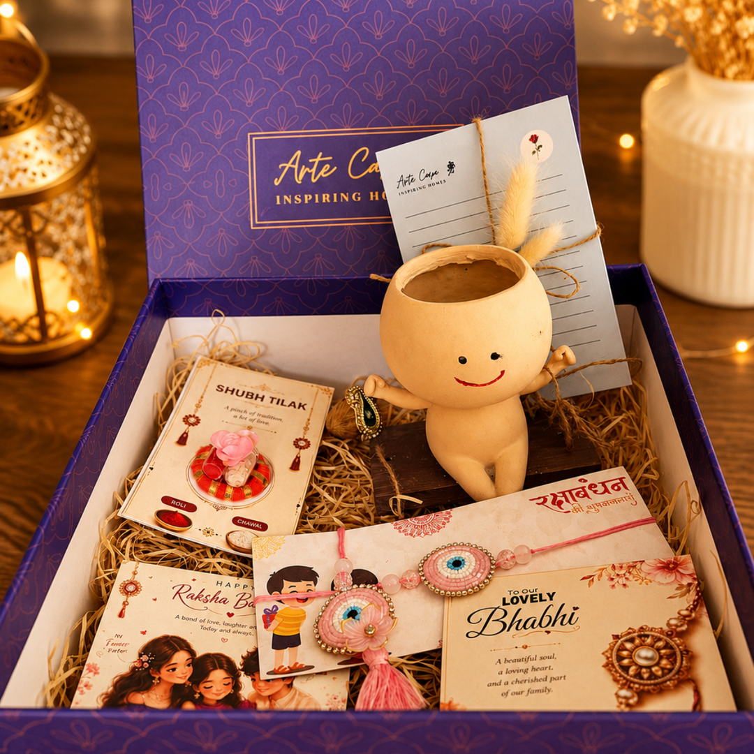 Artecasa Planter Paglu Bhabhi Rakhi Hamper | Premium Raksha Bandhan Gift Box