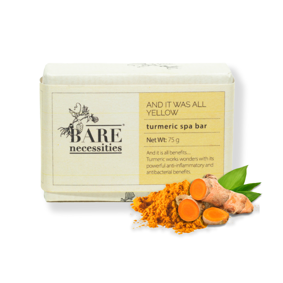 Bare Necessities Turmeric Beauty Bathing Bar | Cold Processed Handmade Soap | For All Skin Types  - 75g
