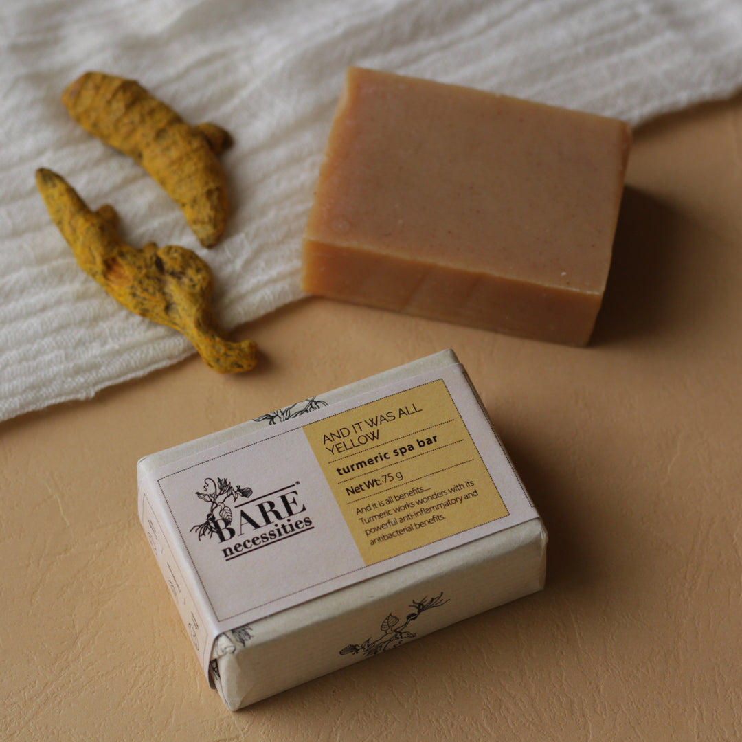 Bare Necessities Turmeric Beauty Bathing Bar | Cold Processed Handmade Soap | For All Skin Types  - 75g