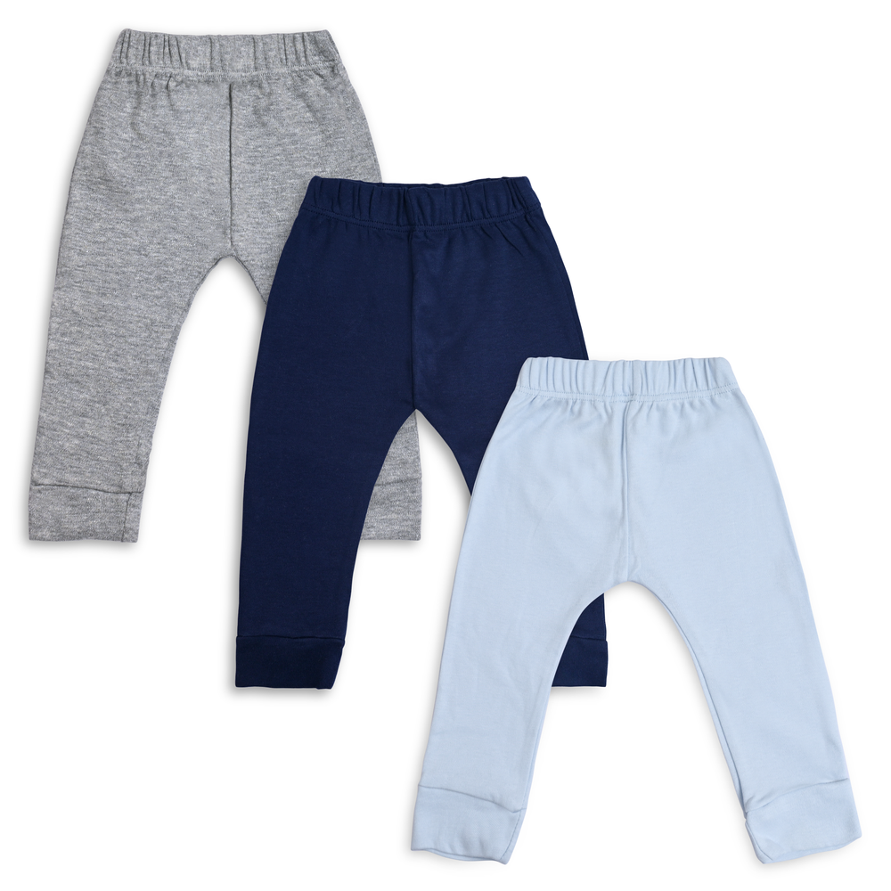 Cuddlecare Ultimate Comfort Jogger Pants for Babies, Blue (Set of 3)
