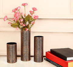 Fluted Unique Finish Vase collection Set of 3