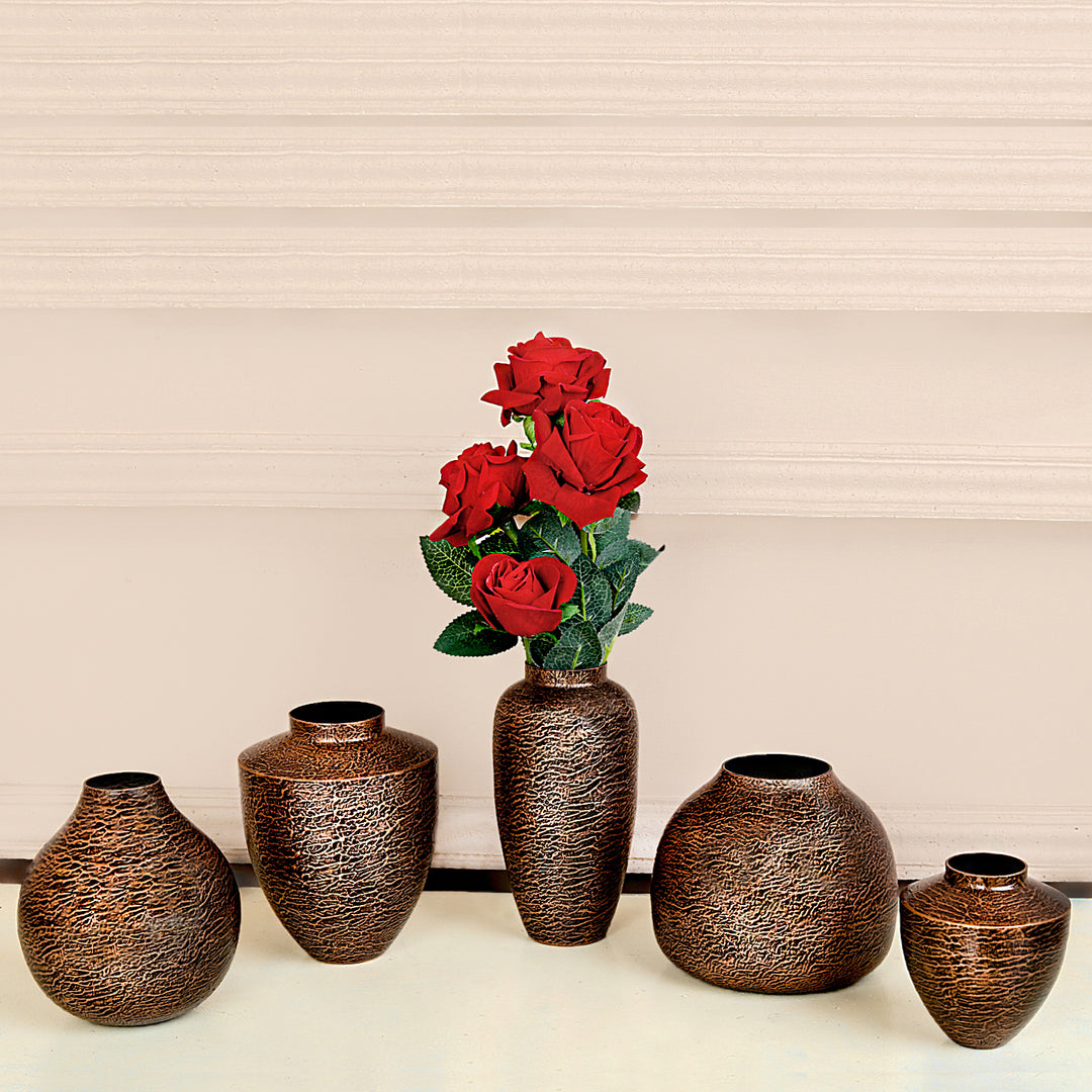 Marlowe Copper Metallic Vase Collection Set of 5