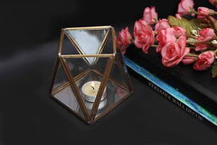 Glass Terranium Geometric T-light Holder