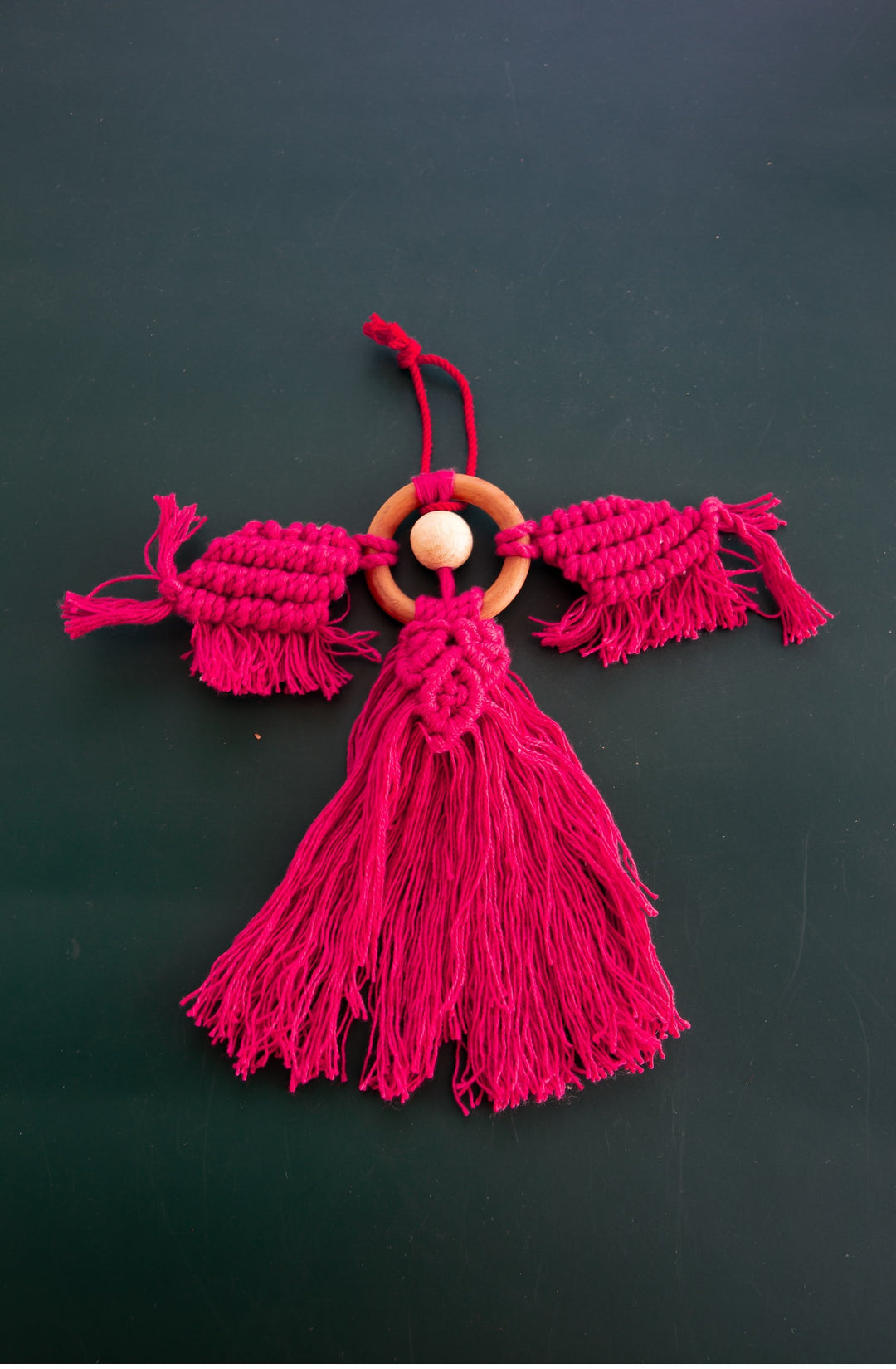 DecoTalk Macrame Guardian Angel- Red