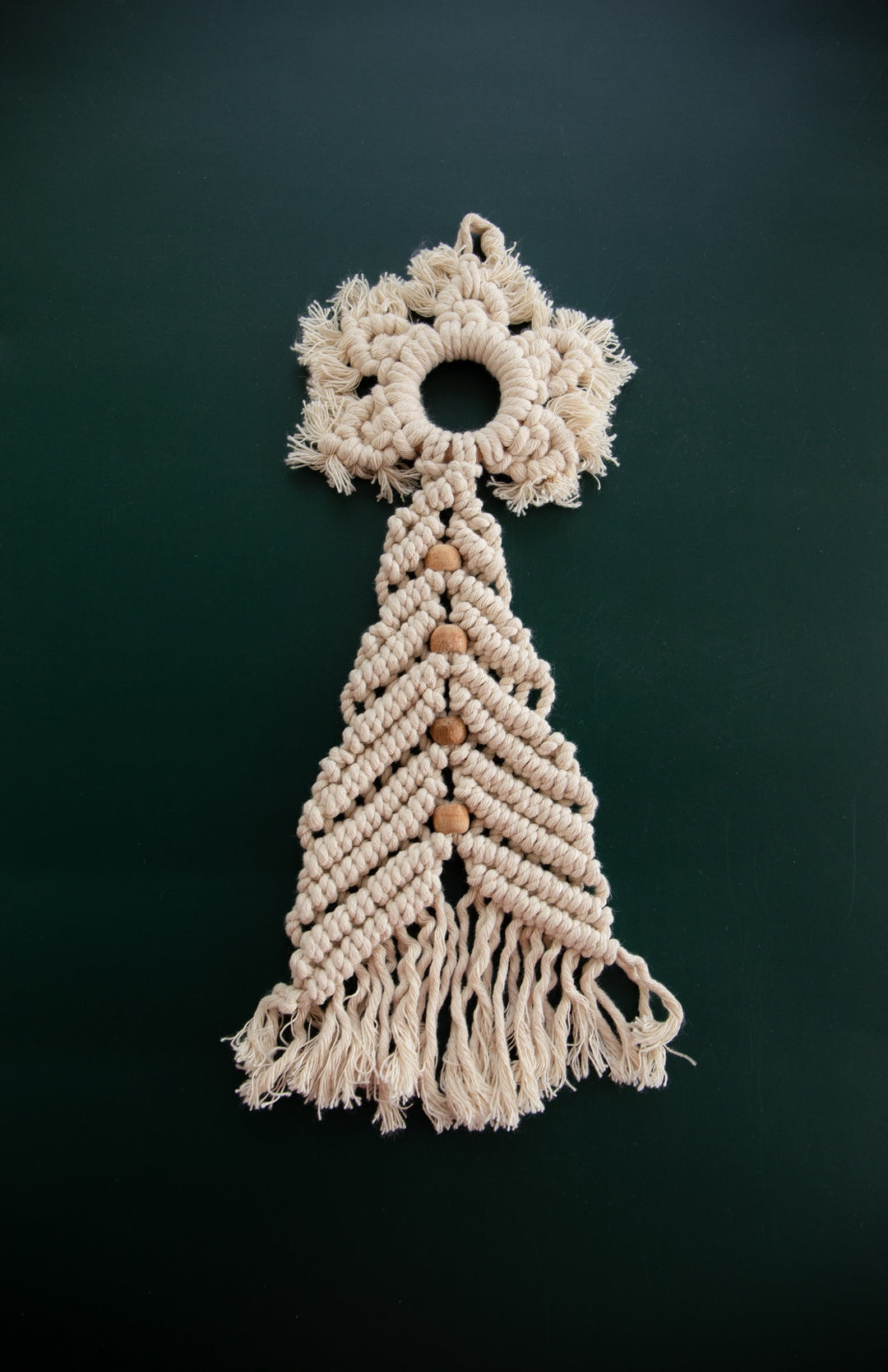 DecoTalk Macrame Christmas Tree Topper Star White