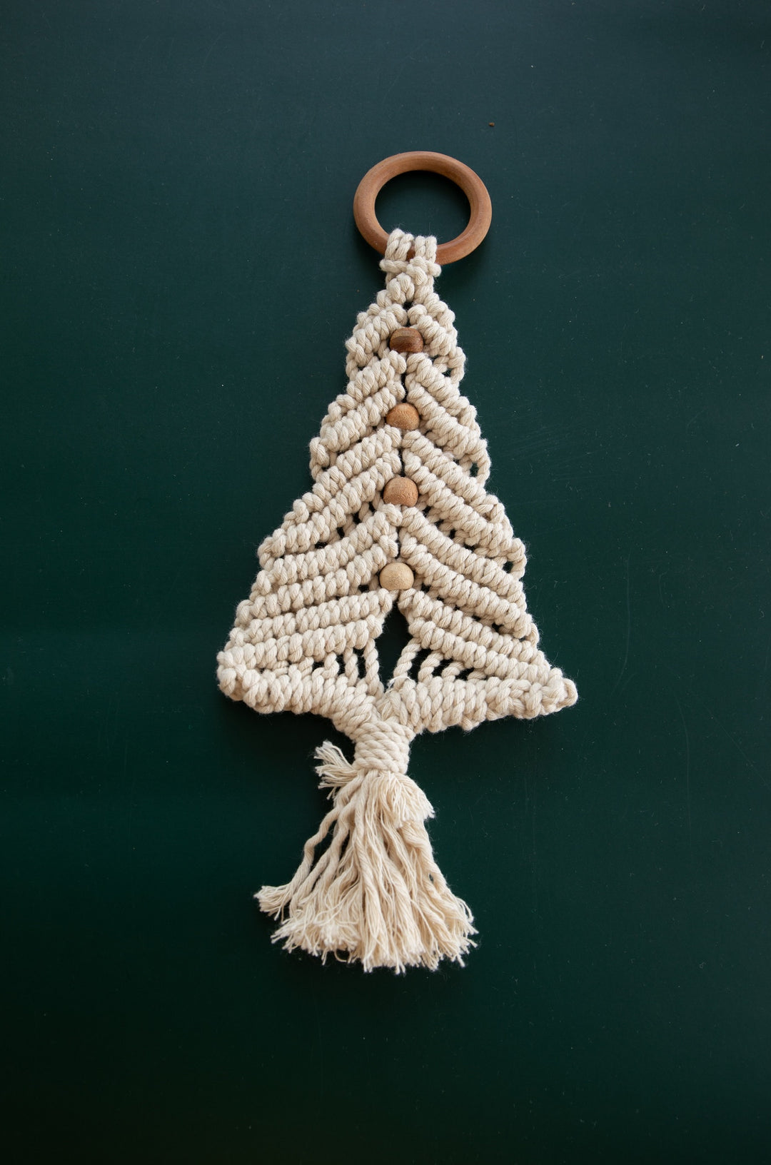 Venus Home Decor Macrame Christmas Tree Ornament | White